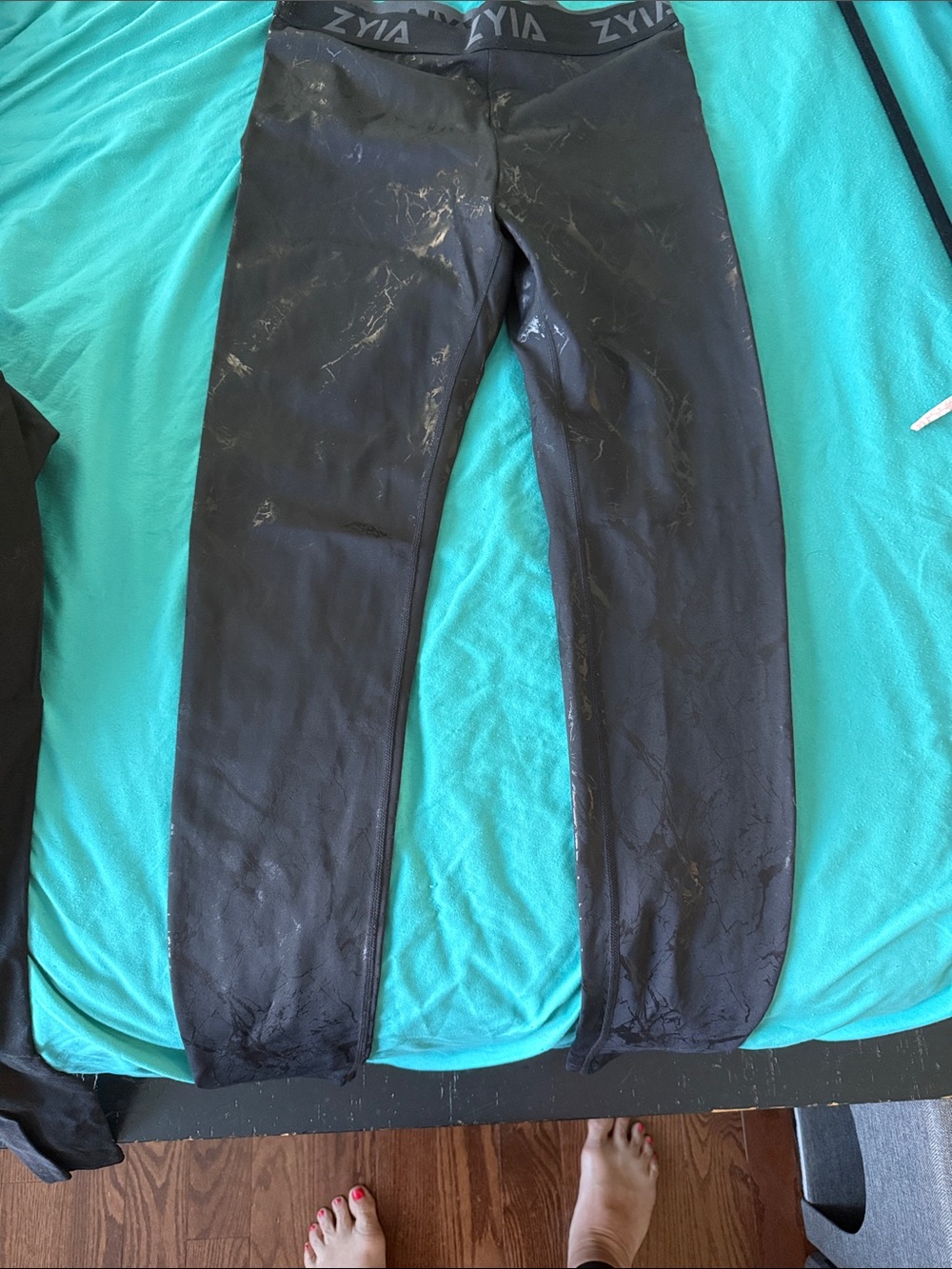 ZYIA Black Performance Leggings with Branded Waistband